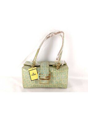 Fendi Baguette Bento Box Square Zucchino Y2K Deadstock Tote Shoulder Bag